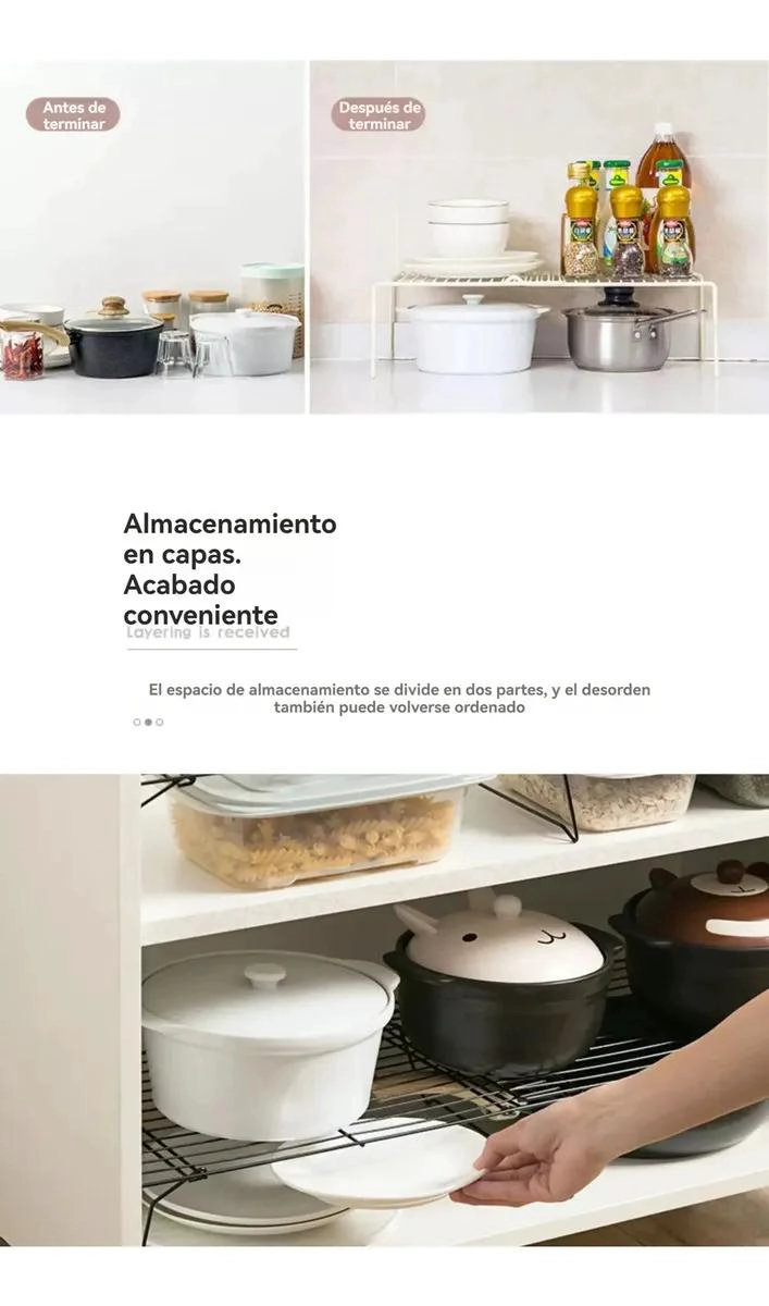 PACK DE 3 ESTANTES ORGANIZADORES EXTENSIBLES PARA COCINA - 7