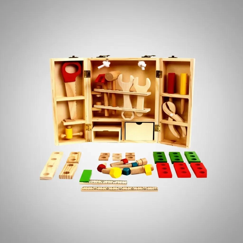 JUEGO DE HERRAMIENTAS DE MADERA PARA NIÑOS ESTIMULANTE - 1