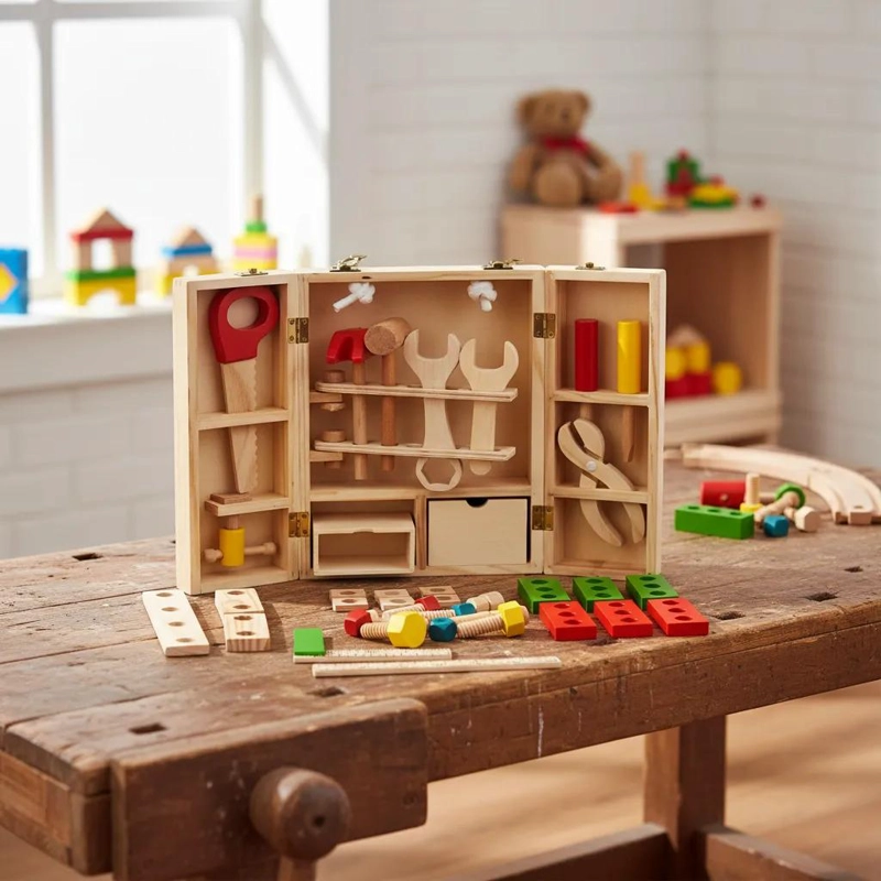 JUEGO DE HERRAMIENTAS DE MADERA PARA NIÑOS ESTIMULANTE - 2