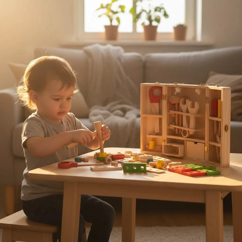 JUEGO DE HERRAMIENTAS DE MADERA PARA NIÑOS ESTIMULANTE - 3