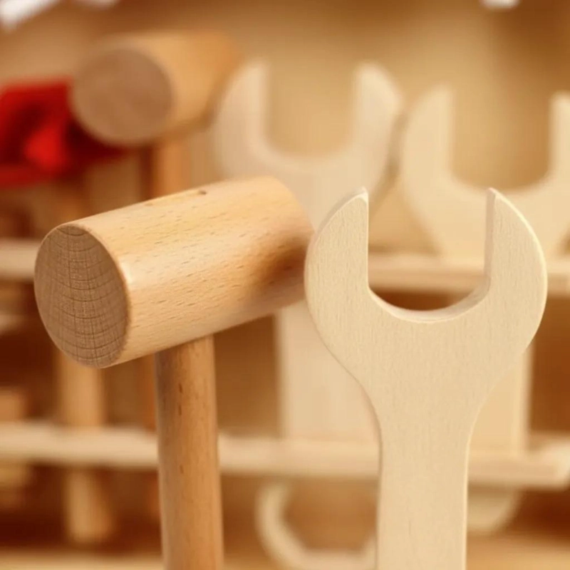 JUEGO DE HERRAMIENTAS DE MADERA PARA NIÑOS ESTIMULANTE - 4