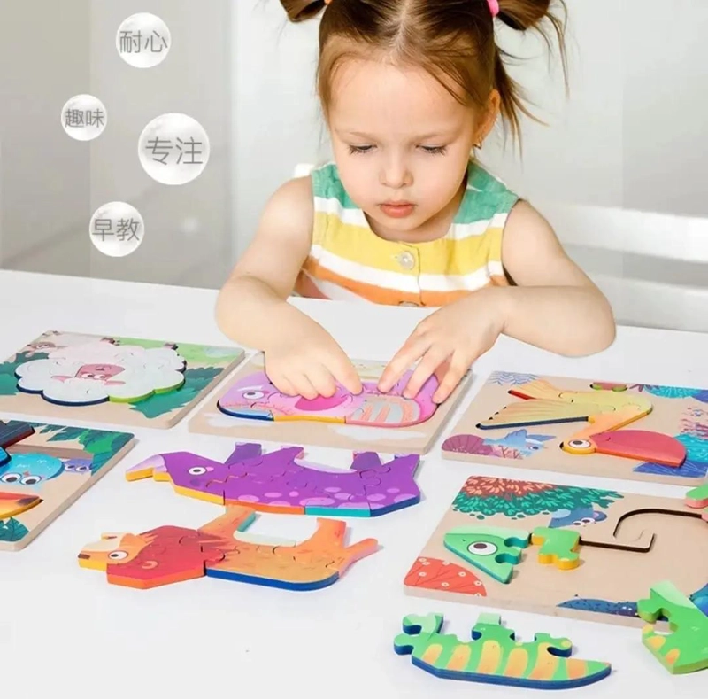 PACK DE 6 ROMPECABEZAS DE MADERA TRIDIMENSIONAL PARA NIÑOS - 2