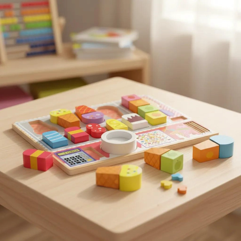 JUEGO DE MADERA PARA NIÑOS PUZZLES DE HELADO EDUCATIVOS - 2