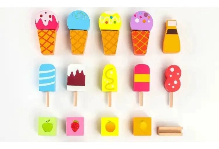 JUEGO DE MADERA PARA NIÑOS PUZZLES DE HELADO EDUCATIVOS - 3
