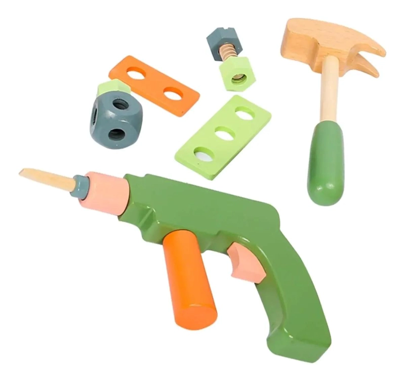 MALETIN DE CARPINTERO INFANTIL CON HERRAMIENTAS DE MADERA - 2