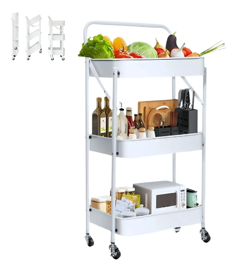 ORGANIZADOR PLEGABLE MULTIUSO CON RUEDAS Y TRES NIVELES - 1