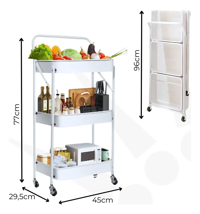 ORGANIZADOR PLEGABLE MULTIUSO CON RUEDAS Y TRES NIVELES - 3