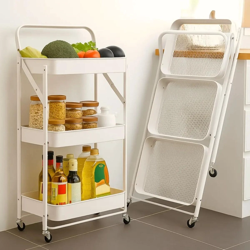 ORGANIZADOR PLEGABLE MULTIUSO CON RUEDAS Y TRES NIVELES - 7