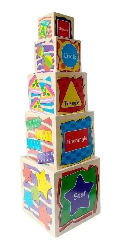 CUBO DIDACTICO DE MADERA CON BLOQUES PARA APRENDIZAJE INFANTIL - 7