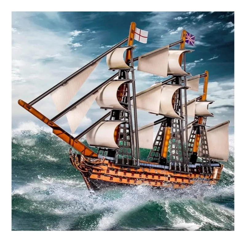 ROMPECABEZAS 3D BARCO PIRATA PARA CONSTRUCCION CREATIVA - 3