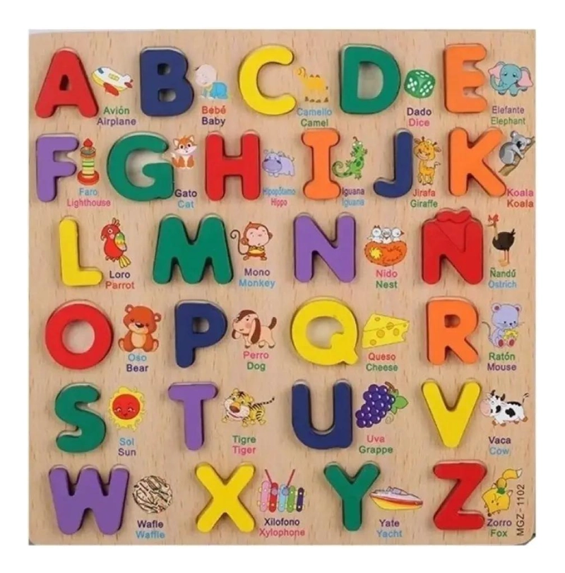 PACK DE 3 PUZZLES DIDACTICOS DE MADERA PARA APRENDER EL ABECEDARIO - 2
