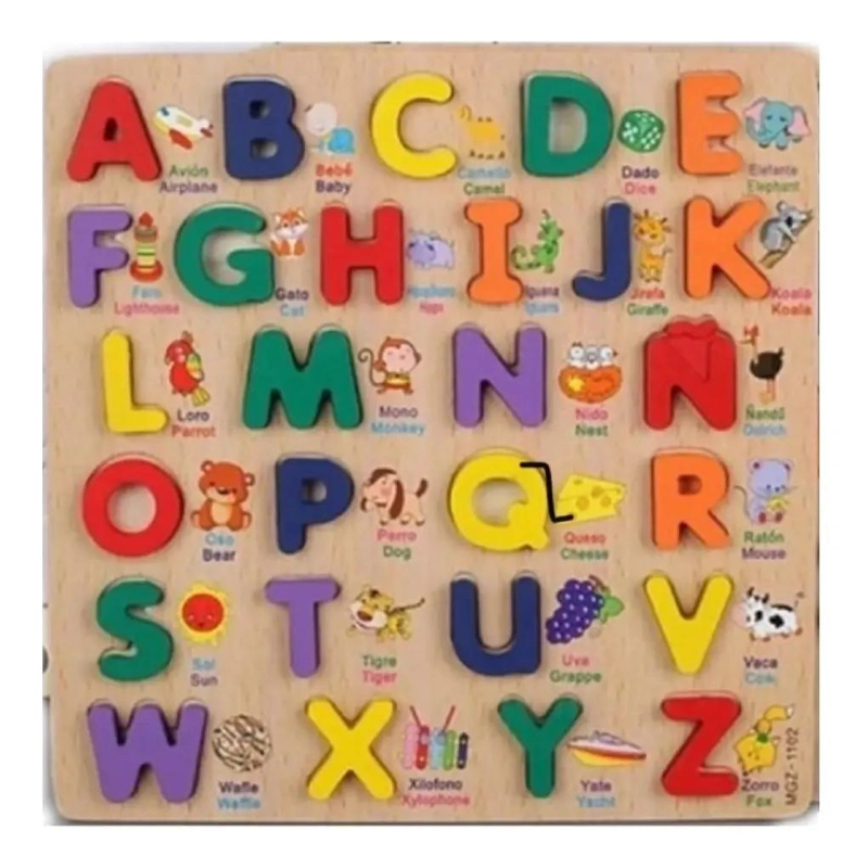 PACK DE 3 PUZZLES DIDACTICOS DE MADERA PARA APRENDER EL ABECEDARIO - 8