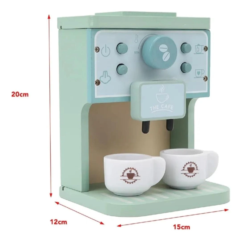 CAFETERA ESPRESSO DE MADERA PARA JUEGO DIDACTICO INFANTIL - 2