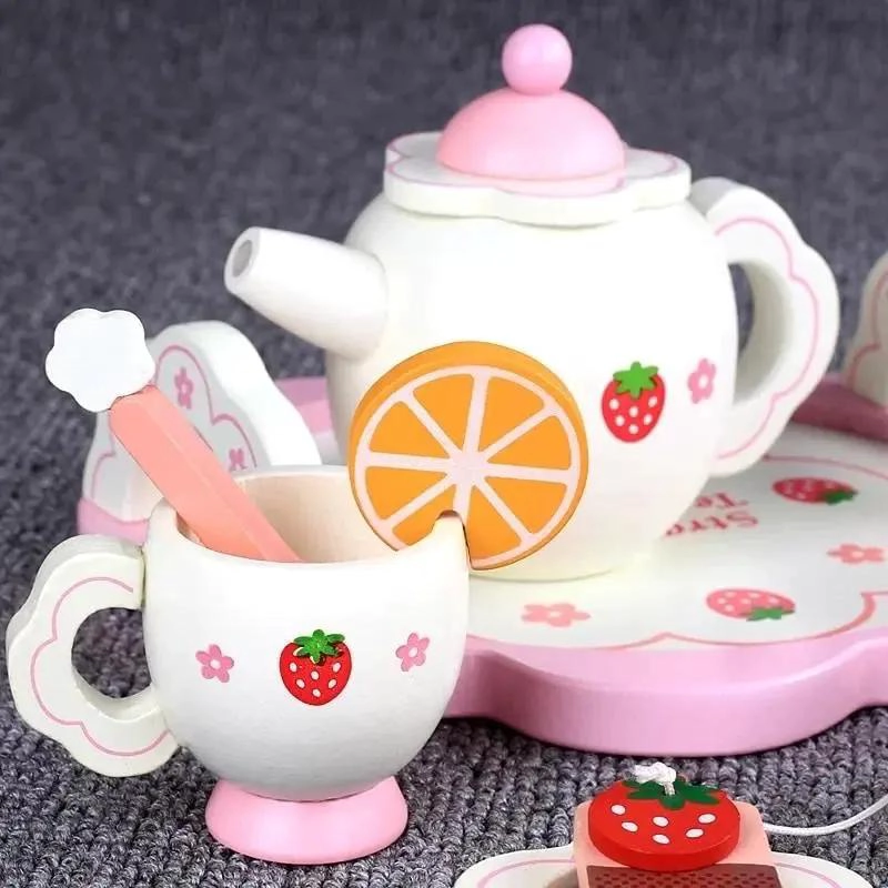 JUEGO DIDACTICO DE TE  DE MADERA PARA NIÑOS CON ACCESORIOS - 7