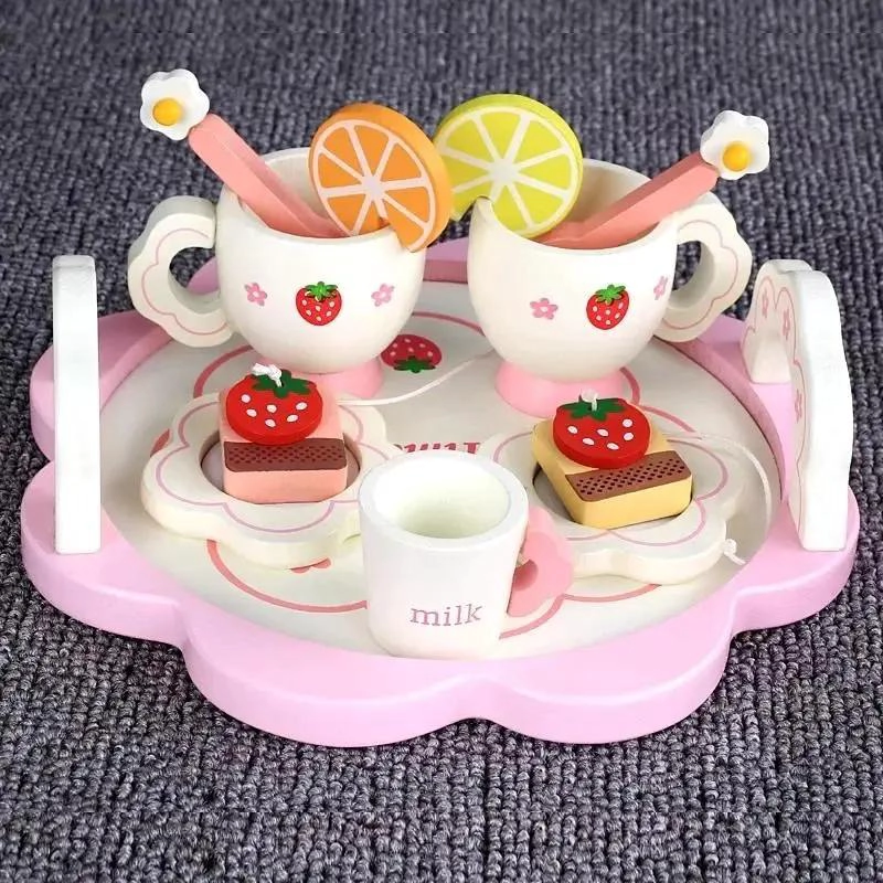 JUEGO DIDACTICO DE TE  DE MADERA PARA NIÑOS CON ACCESORIOS - 8