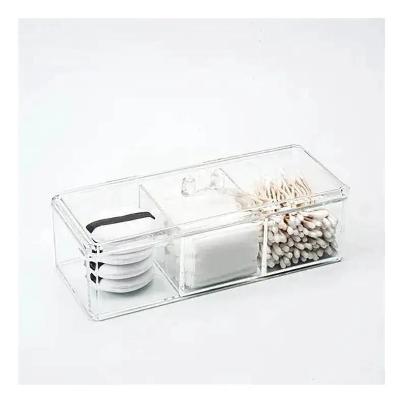 ORGANIZADOR DE MAQUILLAJE CON 3 COMPARTIMIENTOS DE ACRILICO - 3