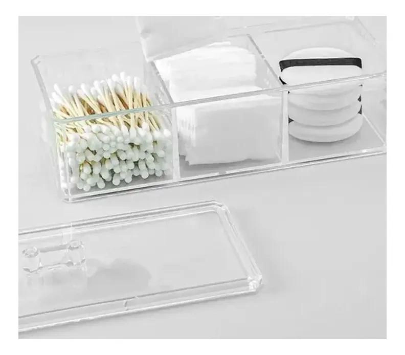 ORGANIZADOR DE MAQUILLAJE CON 3 COMPARTIMIENTOS DE ACRILICO - 5