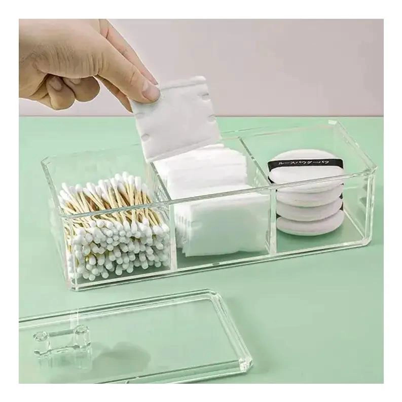 ORGANIZADOR DE MAQUILLAJE CON 3 COMPARTIMIENTOS DE ACRILICO - 6