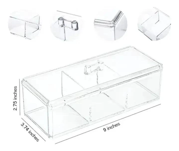ORGANIZADOR DE MAQUILLAJE CON 3 COMPARTIMIENTOS DE ACRILICO - 7