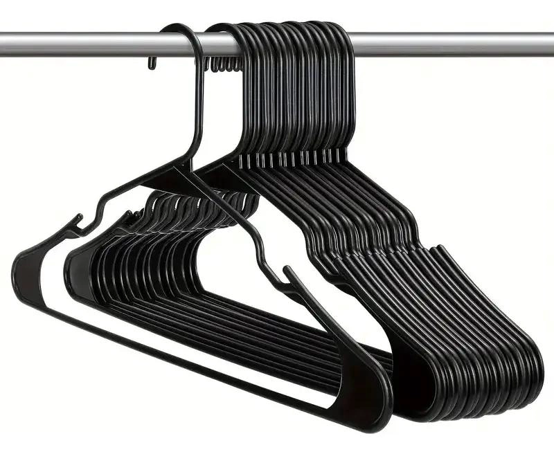 PACK DE 80 COLGADORES DE PLASTICO NEGRO PARA ROPA - 3