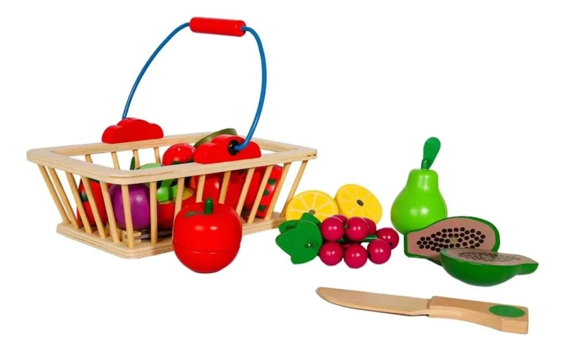 SET INTERACTIVO DE FRUTAS DE MADERA PARA CORTAR - 4