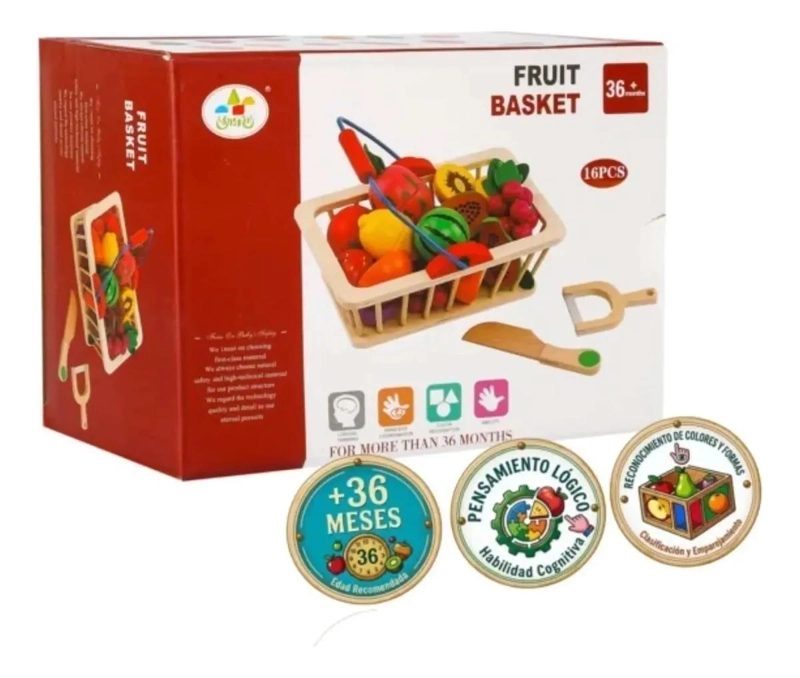 SET INTERACTIVO DE FRUTAS DE MADERA PARA CORTAR - 5