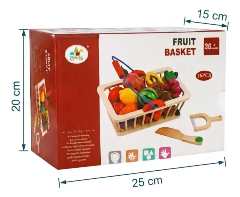 SET INTERACTIVO DE FRUTAS DE MADERA PARA CORTAR - 6
