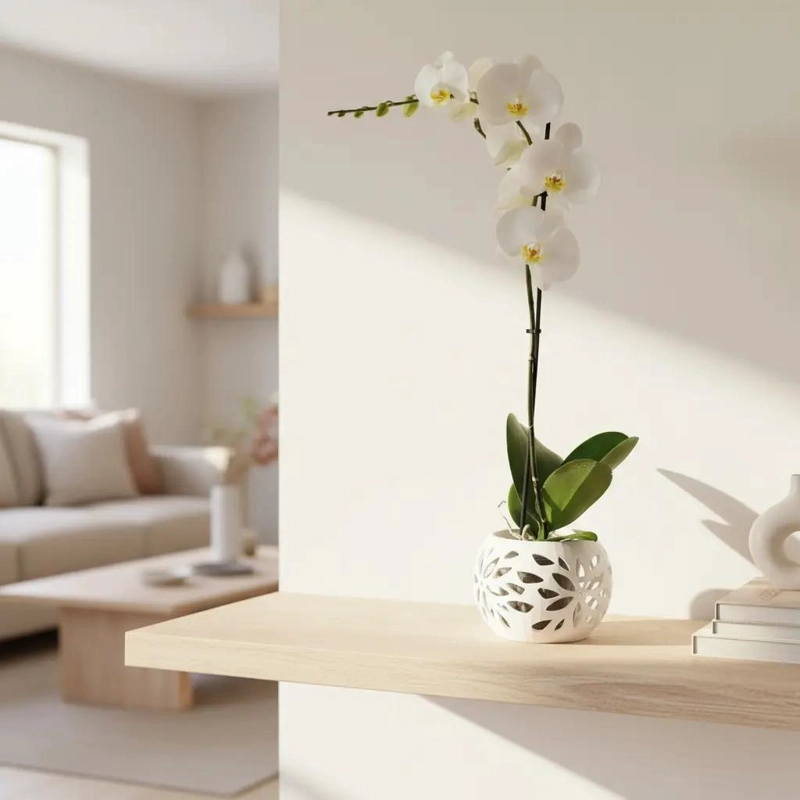 MACETA PARA ORQUIDEAS GRANDES 18 CM CON DISEÑO VENTILADO - 1