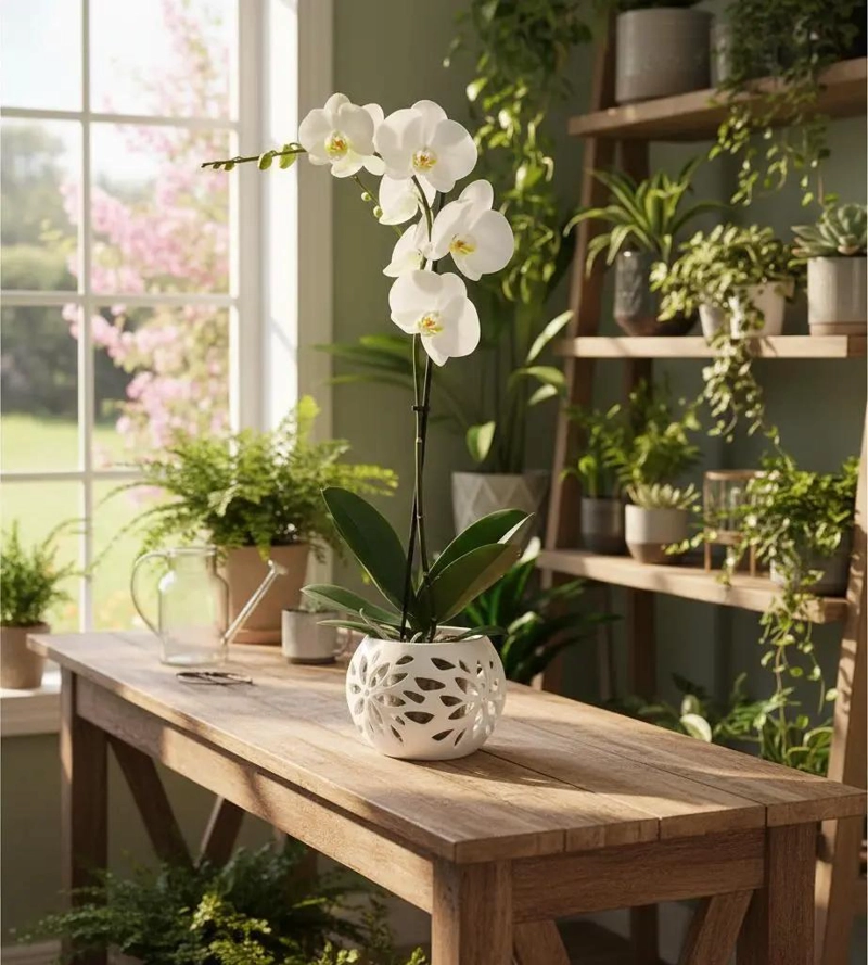 MACETA PARA ORQUIDEAS GRANDES 18 CM CON DISEÑO VENTILADO - 2