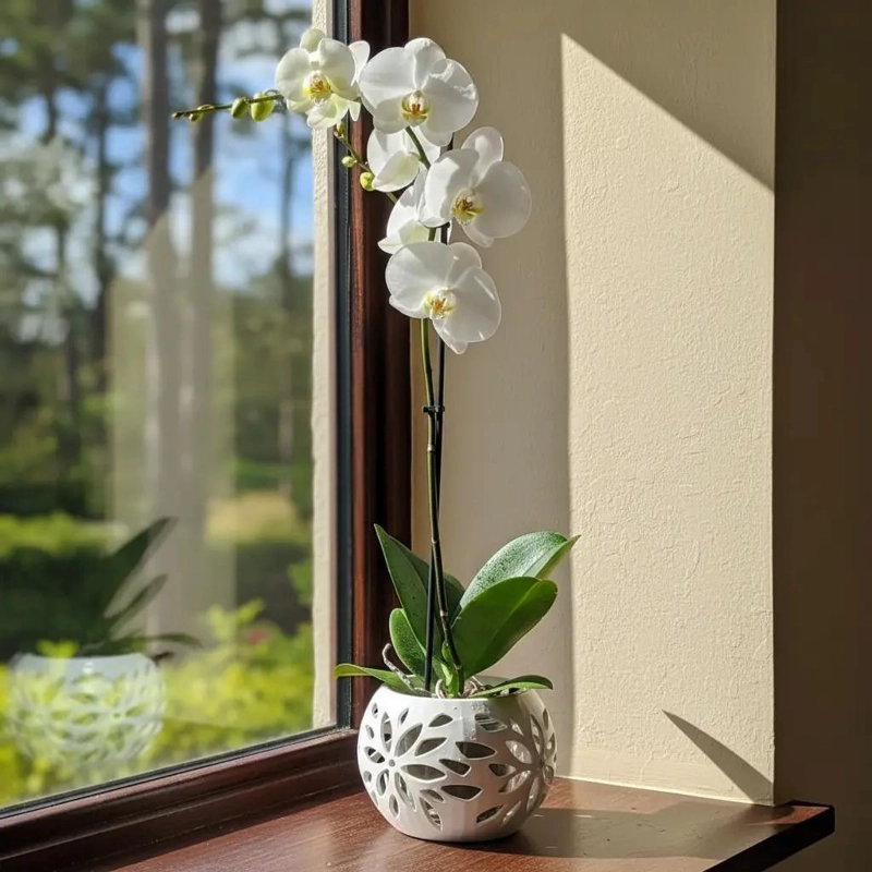 MACETA PARA ORQUIDEAS GRANDES 18 CM CON DISEÑO VENTILADO - 3