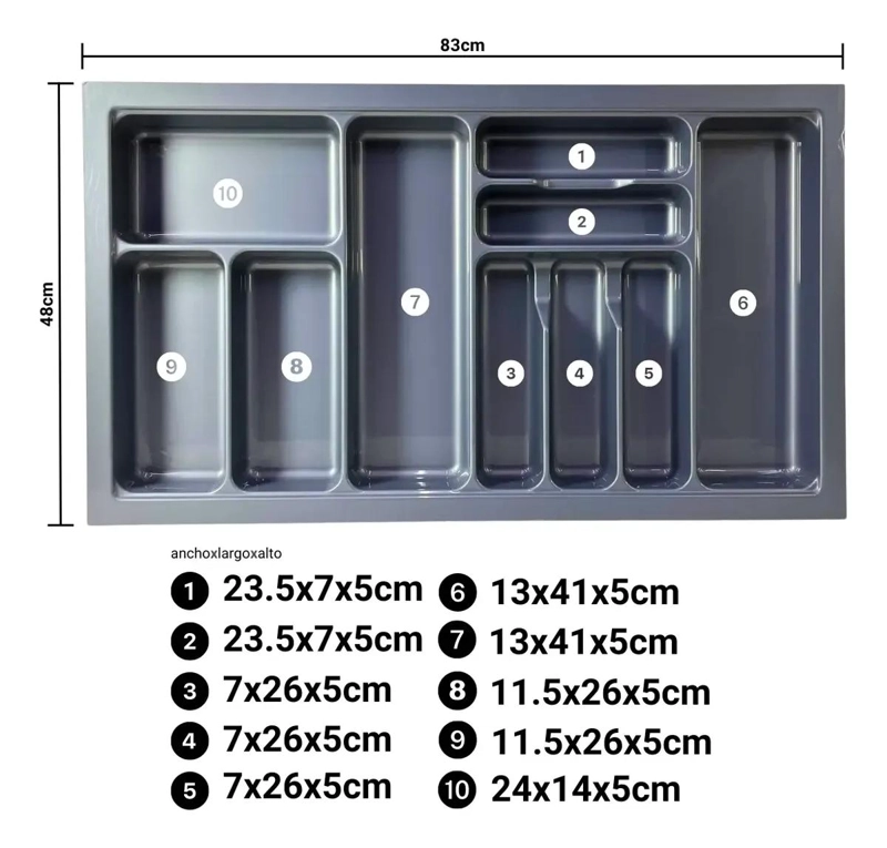ORGANIZADOR DE CUBIERTOS DE PLASTICO PARA CAJON DE 900MM - 2