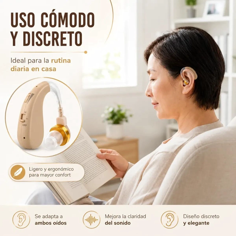 AUDIFONOS AMPLIFICADORES DE SONIDO RECARGABLES E INALAMBRICOS - 3