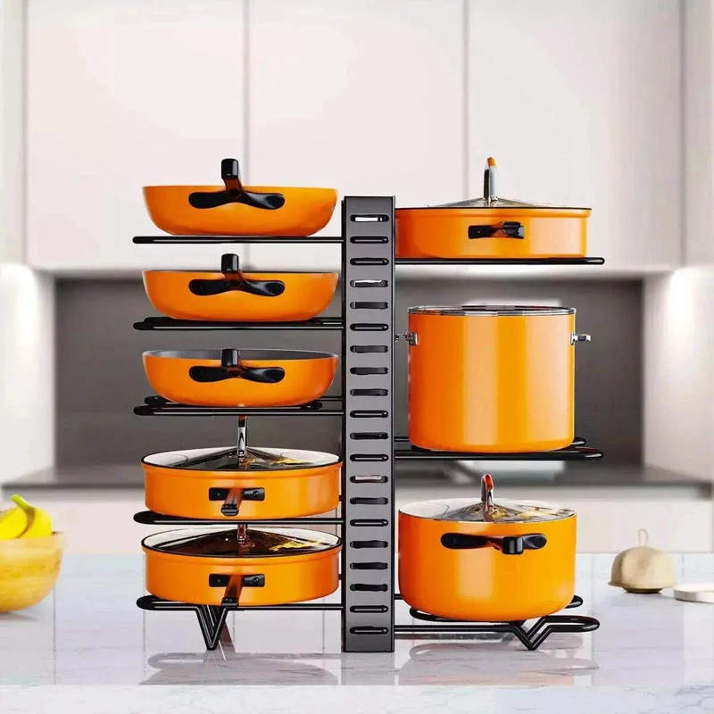 ORGANIZADOR DE OLLAS Y SARTENES CON 8 NIVELES PARA COCINA - 9