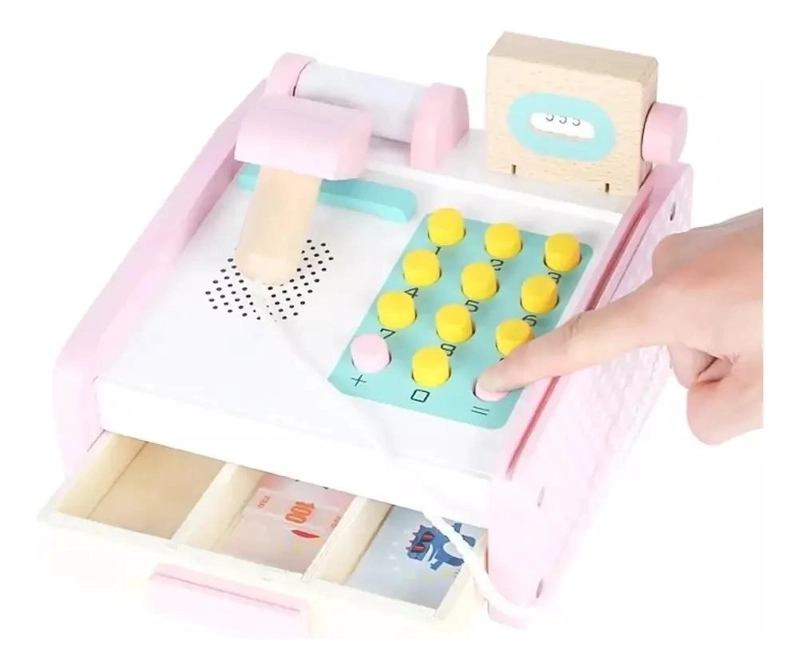 CAJA REGISTRADORA DIDACTICA DE MADERA PARA NIÑOS - 8