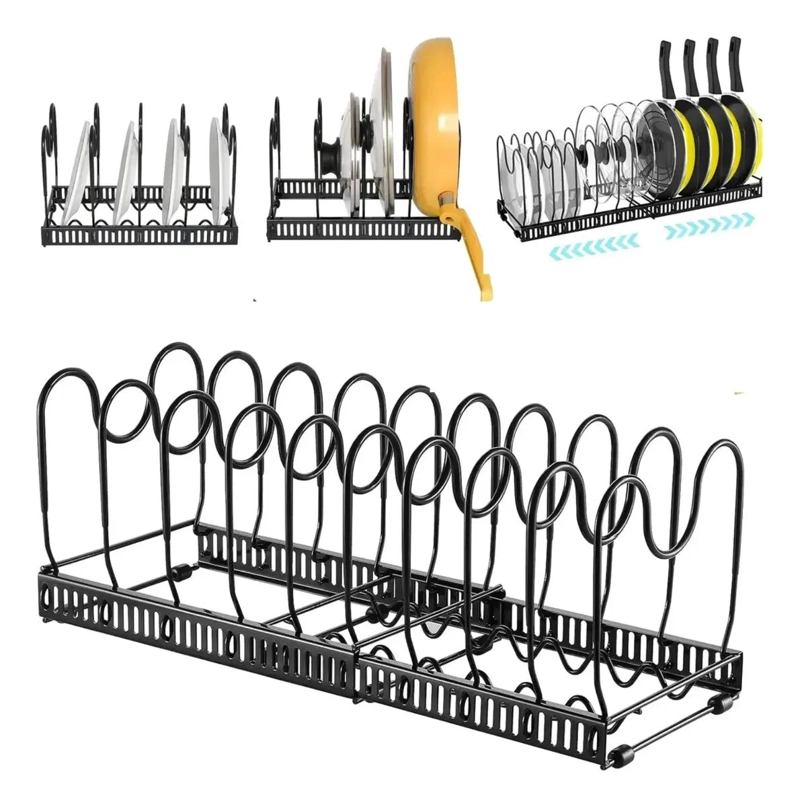 ORGANIZADOR DE OLLAS Y SARTENES CON 13 COMPARTIMENTOS AJUSTABLES - 2