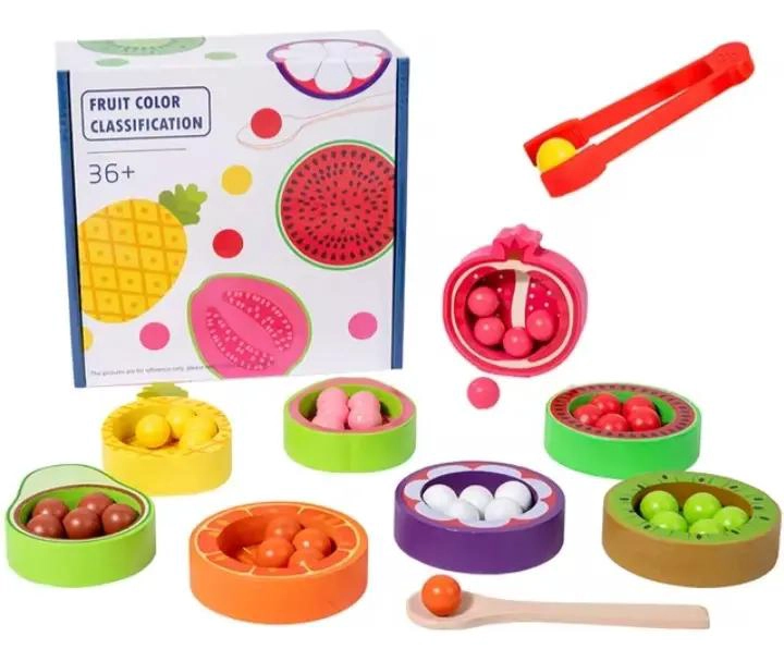 SET DE JUGUETES DE FRUTAS Y VERDURAS DE MADERA PARA NIÑOS - 1