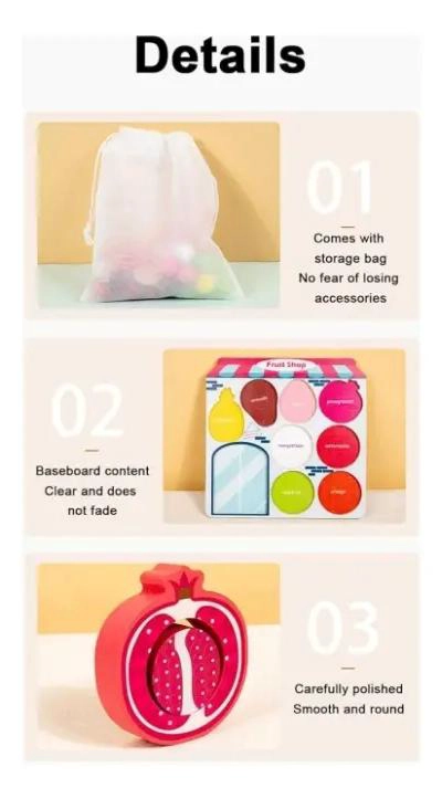 SET DE JUGUETES DE FRUTAS Y VERDURAS DE MADERA PARA NIÑOS - 3