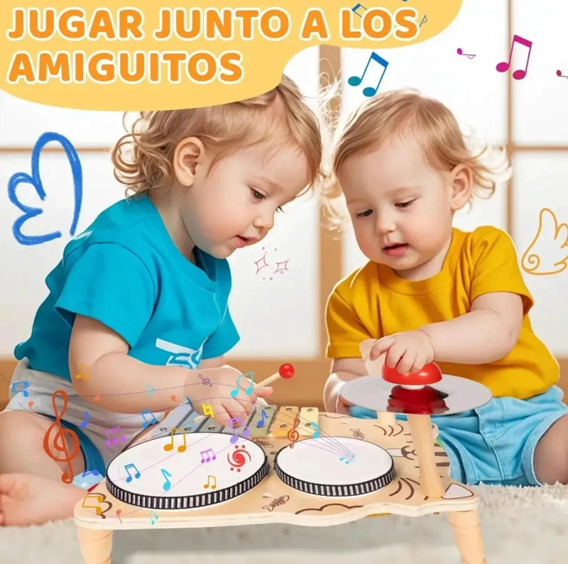 JUGUETE DIDACTICO MUSICAL 7 EN 1 DE MADERA PARA NIÑOS - 10