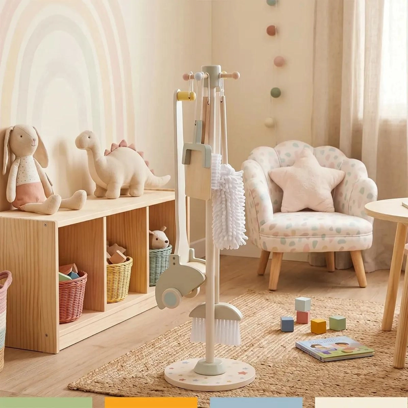 SET DE ASEO Y LIMPIEZA INFANTIL DE MADERA PARA NIÑOS - 2