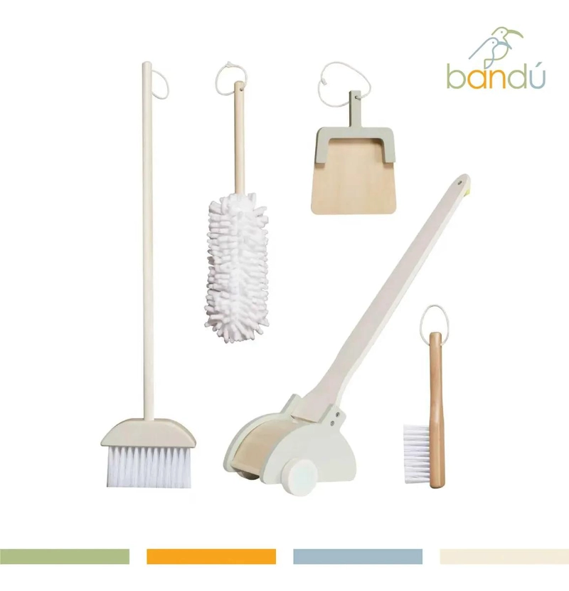 SET DE ASEO Y LIMPIEZA INFANTIL DE MADERA PARA NIÑOS - 3