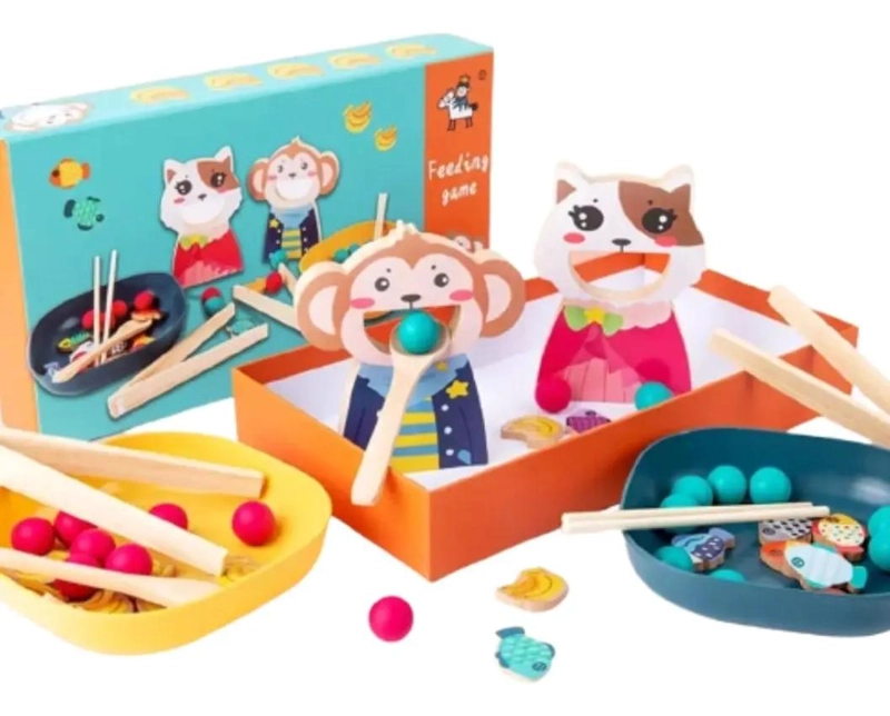 JUGUETE DIDACTICO DE MADERA PARA MOTRICIDAD FINA INFANTIL - 1