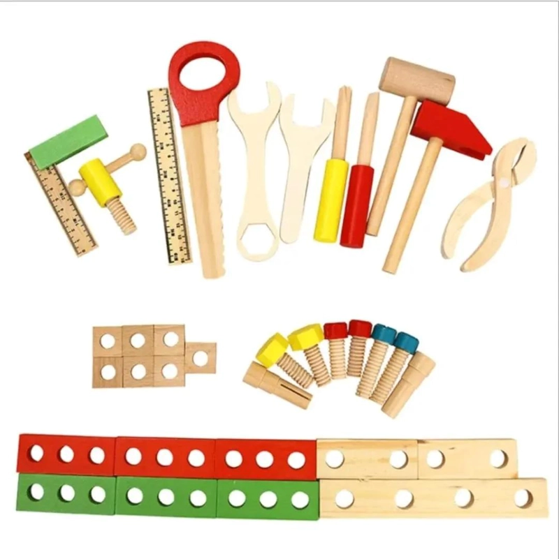 MALETA DE HERRAMIENTAS DE MADERA PARA NIÑOS CON ACCESORIOS - 4