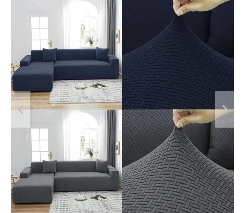 FUNDA ELASTICA PARA SOFA TIPO L DE 3 CUERPOS 230X180 CM 2 PIEZAS - 6
