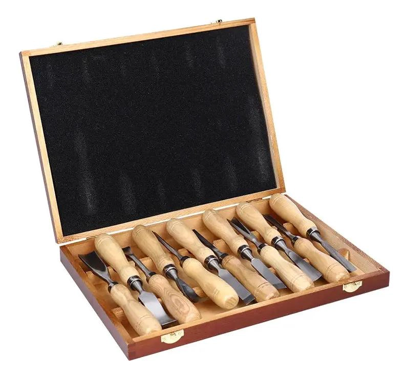 SET DE 12 GUBIAS PARA TALLADO DE MADERA CON CAJA DE ALMACENAMIENTO - 1