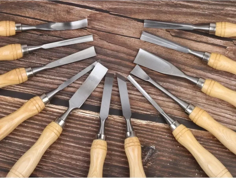 SET DE 12 GUBIAS PARA TALLADO DE MADERA CON CAJA DE ALMACENAMIENTO - 7
