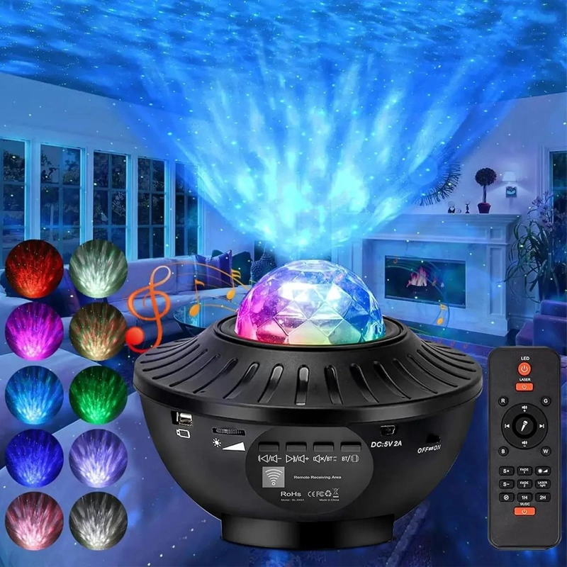 PROYECTOR DE ESTRELLAS LED CON CONTROL REMOTO Y ALTAVOZ - 2