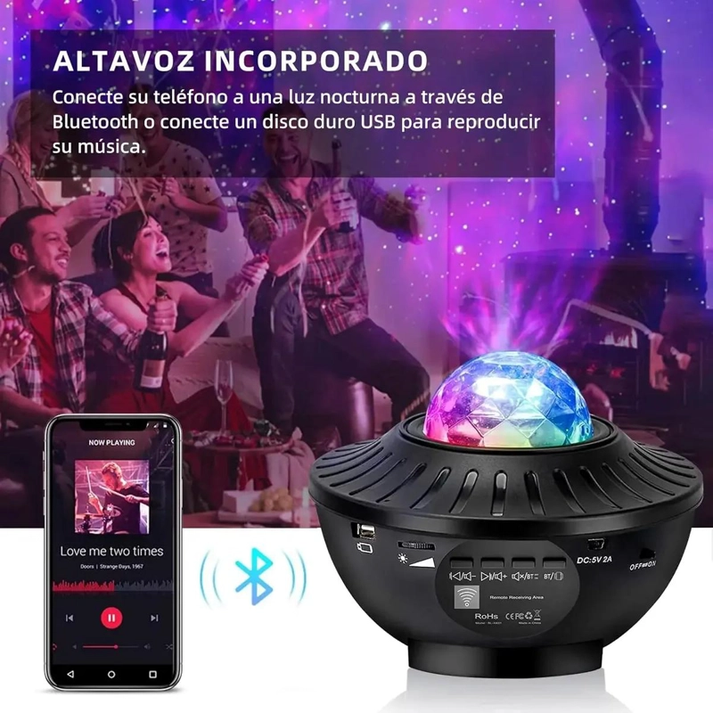 PROYECTOR DE ESTRELLAS LED CON CONTROL REMOTO Y ALTAVOZ - 6