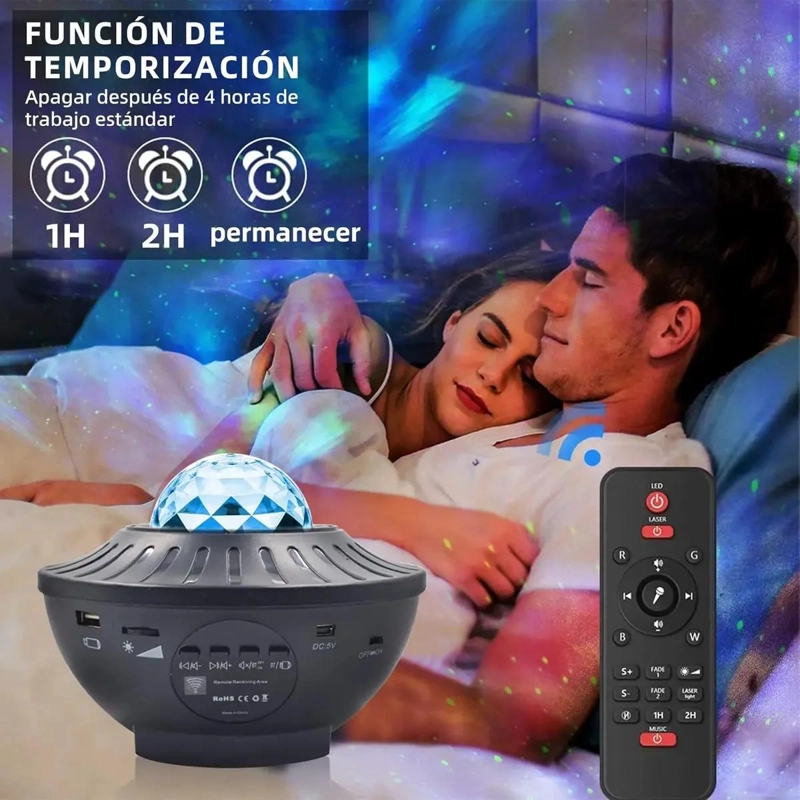 PROYECTOR DE ESTRELLAS LED CON CONTROL REMOTO Y ALTAVOZ - 9