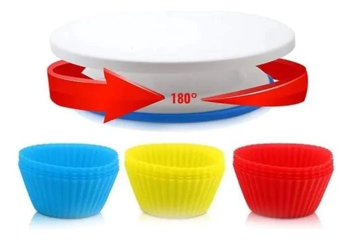 KIT COMPLETO PARA DECORACION DE PASTELES CON SOPORTE GIRATORIO Y 106 PIEZAS - 2