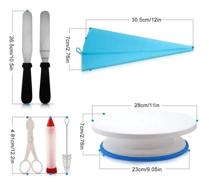KIT COMPLETO PARA DECORACION DE PASTELES CON SOPORTE GIRATORIO Y 106 PIEZAS - 3